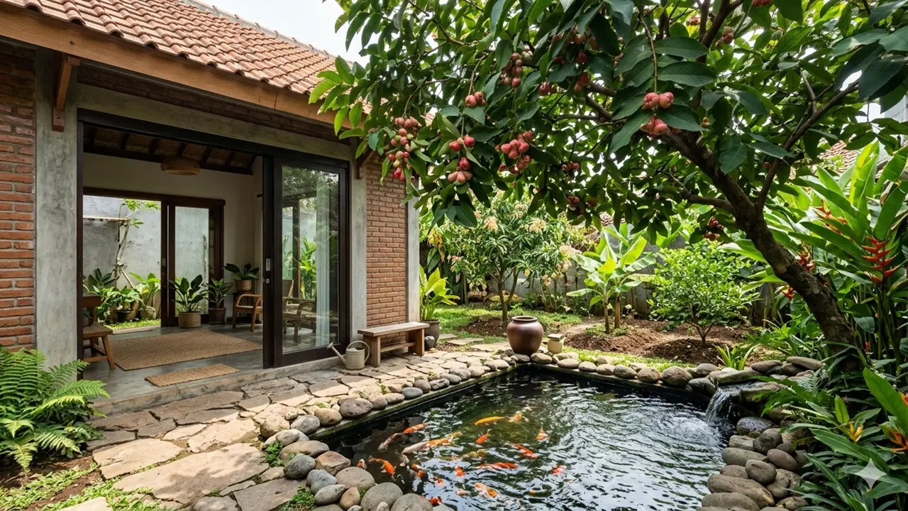 Desain Rumah Sejuk dengan Kebun Buah Mini