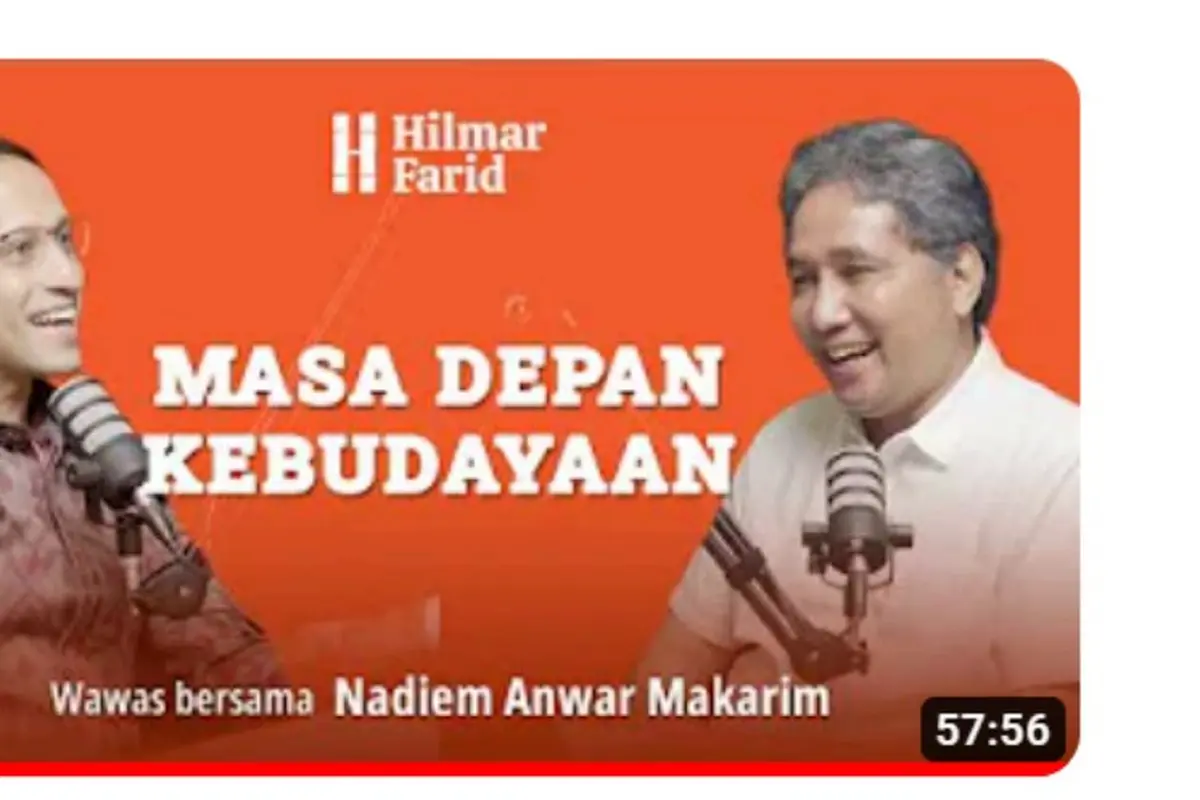 Mendikbudristek RI Nadiem Makarim dalam diskusi 'Kultur Wawas bersama Hilmar Farid bertajuk Menjawab Tantangan Masa Depan Kebudayaan Indonesia'.