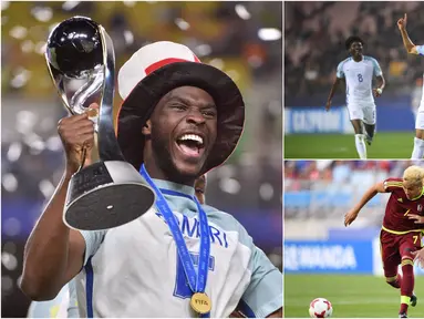 Berikut ini Dominic Solanke dan 4 bintang masa depan Inggris yang berhasl meraih gelar juara Piala Dunia U-20 beberapa waktu lalu. (AFP)