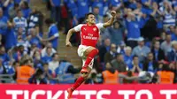 Selebrasi gol kedua Sanchez bagi Arsenal di menit 105