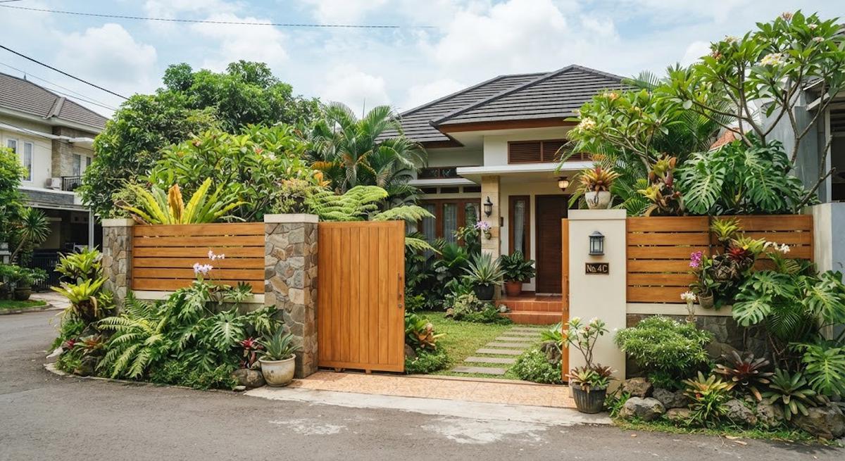Warna cat pagar yang bikin rumah terasa sejuk dan bisa redam amarah ketika pulang model cokelat muda