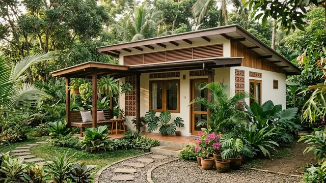 Desain Rumah 6x9 dengan Konsep Tropis yang Sejuk dan Hemat Lahan