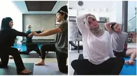 Potret Artis Jalani Prenatal Yoga Saat Hamil. (Sumber: YouTube/AH dan YouTube/Ciky Citra Rezky)