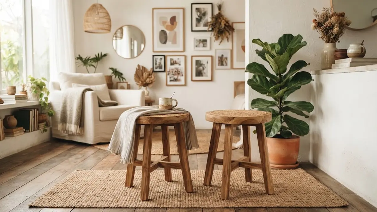Kursi Stool Bulat/AI Generated