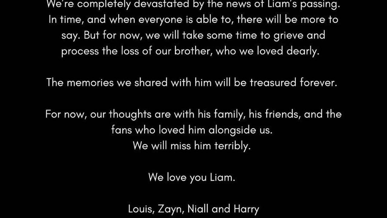 One Direction secara resmi menyampaikan pesan berduka atas kepergian Liam Payne, meminta ruang untuk berduka dan memproses kehilangan saudara mereka yang sangat dicintai.<br>