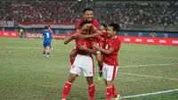 Selebrasi Timnas Indonesia setelah melumat Nepal 7-0 pada kualifikasi Piala Asia 2023 di Jaber Al-Ahmad International Stadium, Rabu (15/06/2022) dini hari WIB. (PSSI)