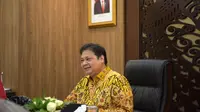 Menteri Koordinator Bidang Perekonomian Airlangga Hartarto bertemu dengan Gubernur Japan Bank for International Cooperation (JBIC) Nobumitsu Hayashi di Hotel Imperial Tokyo, Jepang. (Dok ekon.go.id)