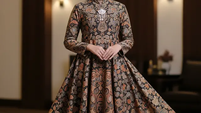 Gamis Batik Flare Dress Modern