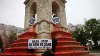 Air Mancur di Prancis Berubah Jadi Merah Darah: Simbol Protes Pembantaian di Gaza
