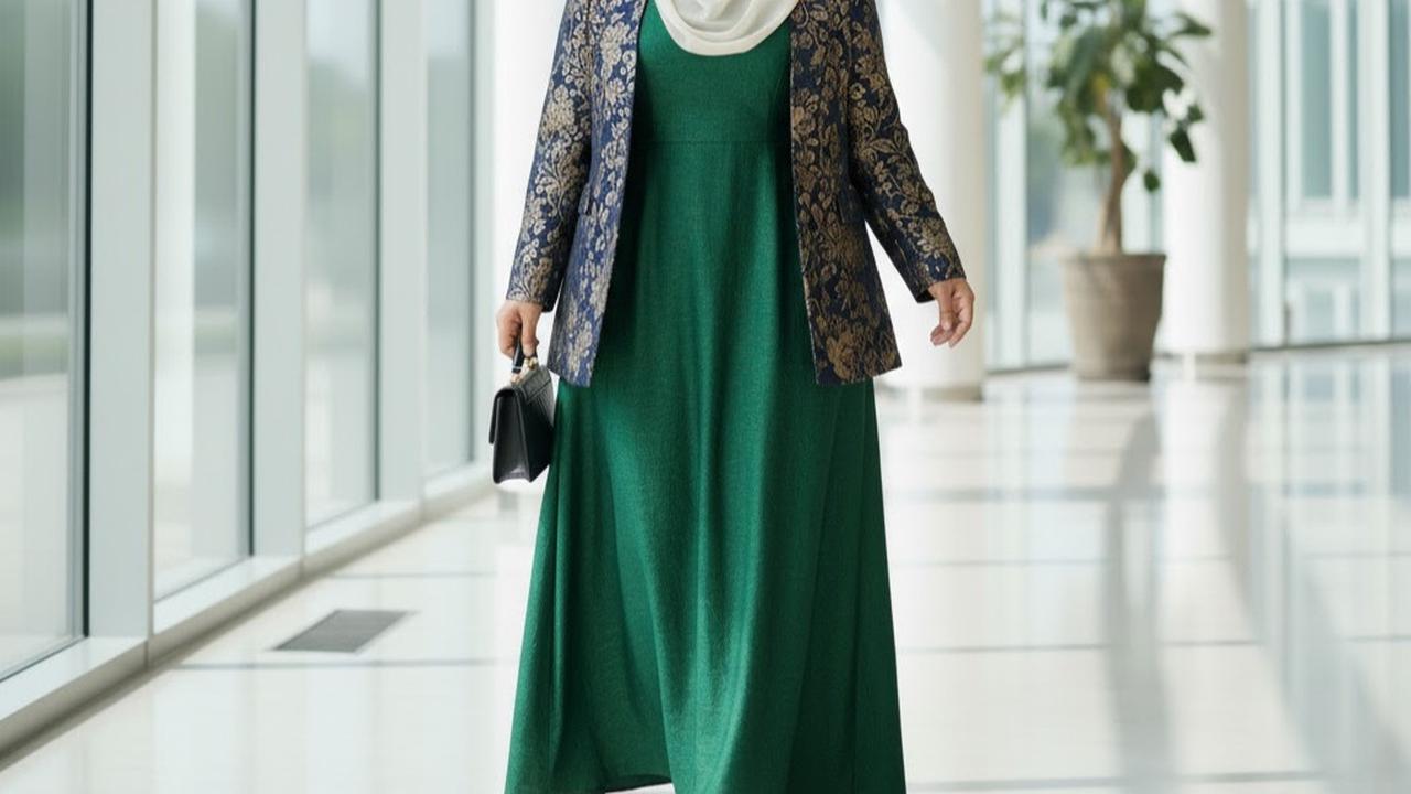Padu Padan Gamis Blazer Brokat