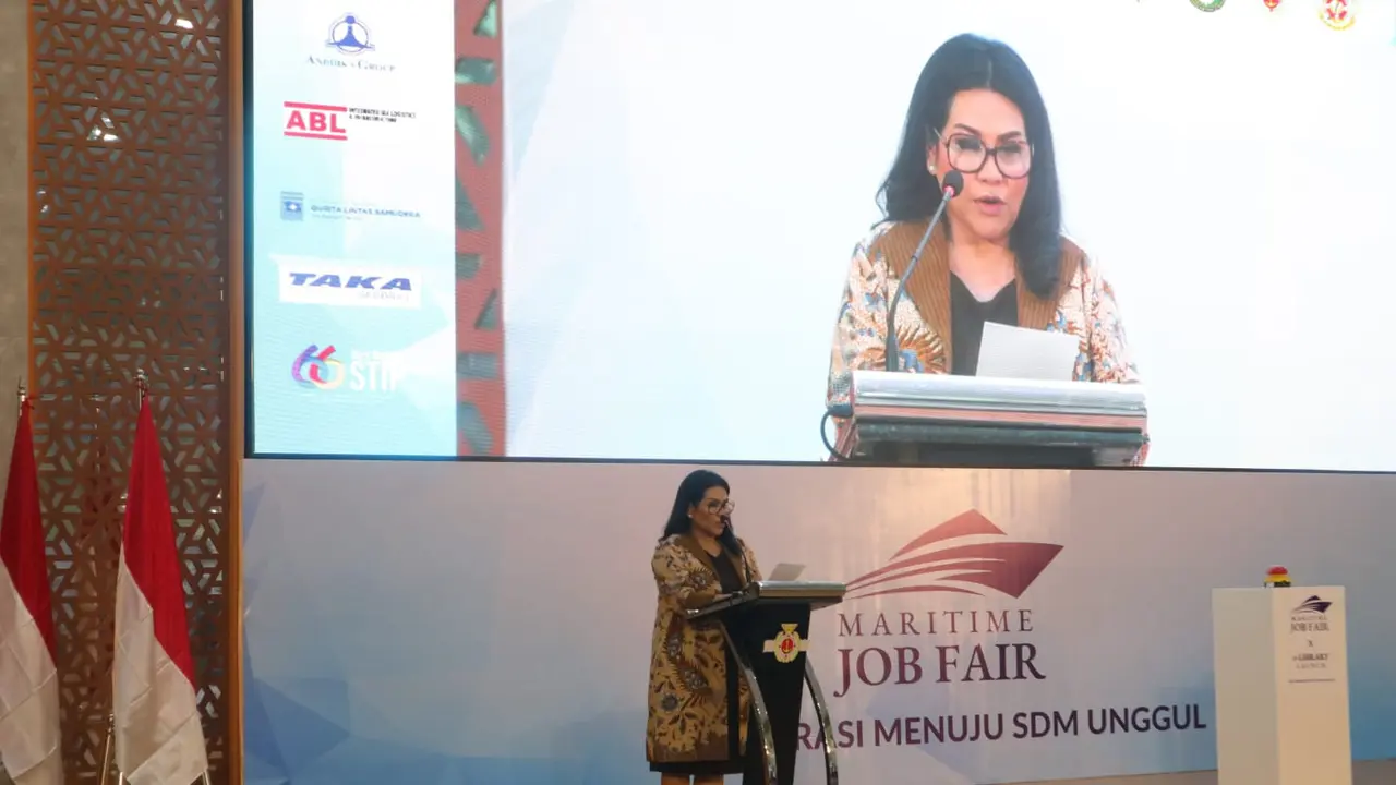 Ketua Umum INSA Carmelita Hartoto dalam Maritime Job Fair 2023
