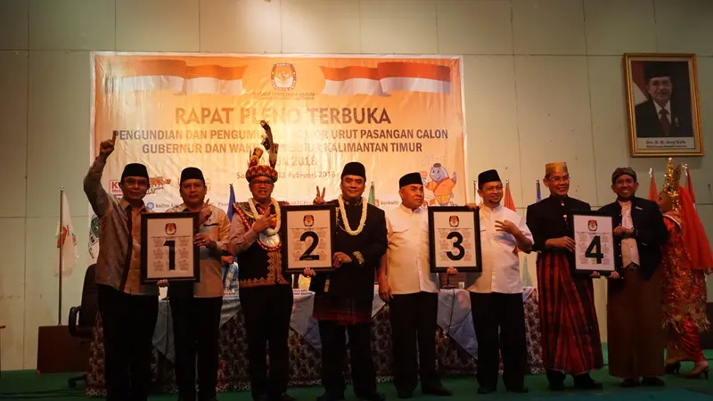 KPU Kaltim melakukan pengundian nomor urut di Pilgub Kaltim 2018