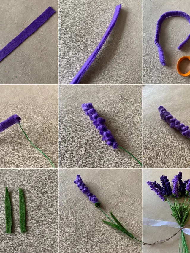 Cara membuat bunga dari kain flanel: lavender