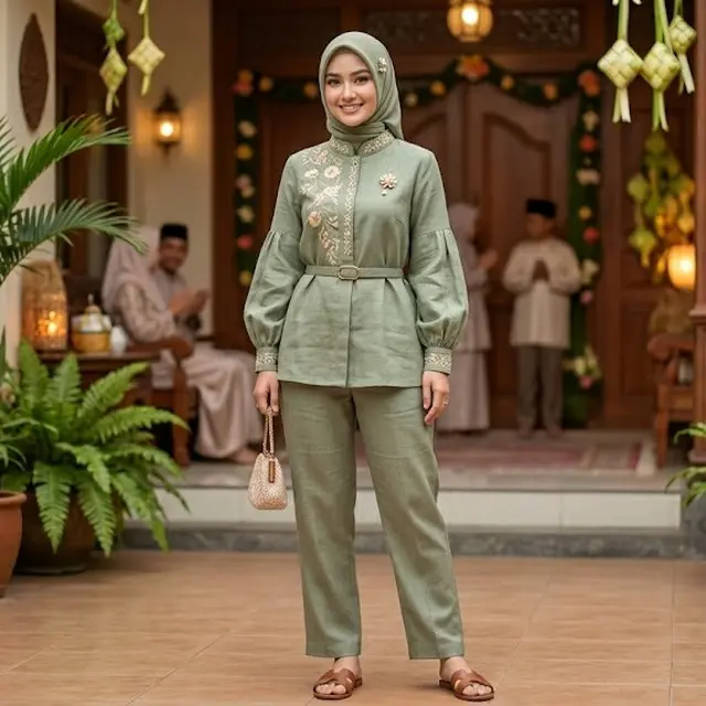 Set Celana dan Blouse untuk Lebaran 2026