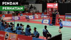 Berita video momen laga Marcus Gideon / Kevin Sanjaya sempat tidak menjadi pusat perhatian karena pertandingan di court 2 Indonesia Masters 2019.