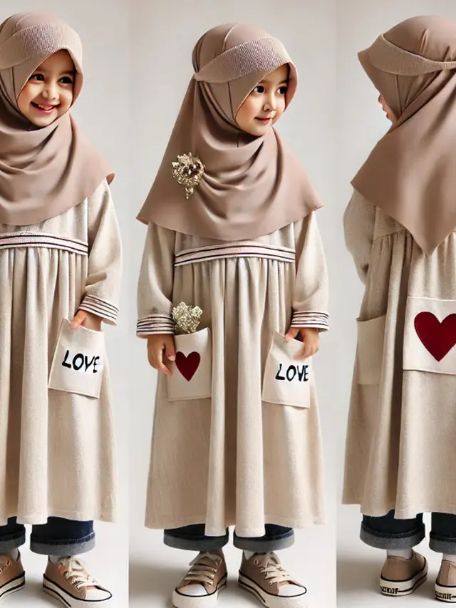 Gamis Anak Motif Love (Foto: Rizka Nur Laily via ChatGPT)