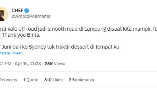 Arnold Poernomo - Bima Yudho Saputro (Foto: Twitter/@ArnoldPoernomo)