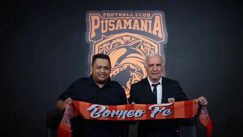 Potret Presiden Borneo FC, Nabil Husein dengan Mario Gomez.