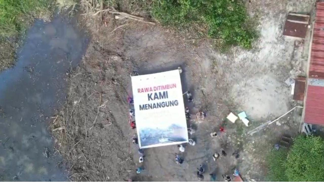 Warga Jambi Demo Protes Proyek PT SAS Timbun Rawa