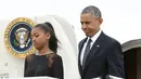 Sebagai anak dari Presiden Amerika Serikat, Obama, Sasha Obama rupanya tak terlena dengan harta melimpah dan kemewahan. Justru, gadis berkulit coklat ini mempunyai sifat mandiri dan down to earth. (AFP/Bintang.com)