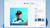 Tampilan Microsoft Paint yang sudah mendapatkan fitur AI Cocreator (Microsoft)