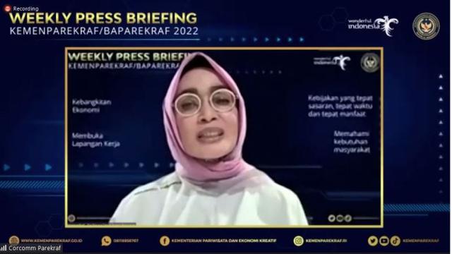 Deputi Bidang Pemasaran Kementerian Pariwisata dan Ekonomi Kreatif, Nia Niscaya dalam Weekly Press Briefing, 7 Februari 2022