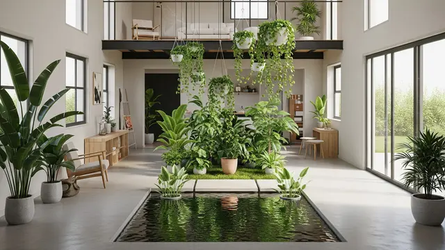 Model Rumah Kecil dengan Taman Mini dalam Rumah