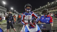 Pembalap Pertamina Mandalika SAG Team, Bo Bendsneyder saat mengikuti balapan Moto2 Qatar 2021. (Pembalap Pertamina Mandalika SAG Team)