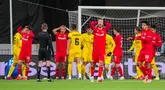 FC Twente harus mengakui ketangguhan Bodo/Glimt pada laga leg kedua play-off Liga Europa 2024-2025 dengan skor telak 2-5 di Stadion Aspmyra, Kamis (20/2/2025). (Fredrik Varfjell/NTB Scanpix via AP)
