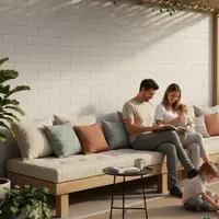 Model Teras Rumah Minimalis yang Nyaman untuk Aktivitas Keluarga (Image by Gemini AI)