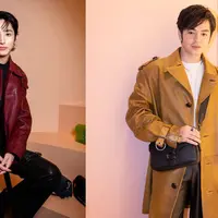 Lee Soo Hyuk dan Angga Yunanda sama-sama memilih leather jacket saat hadir di Coach Play Singapore [Foto: Dok. Coach]