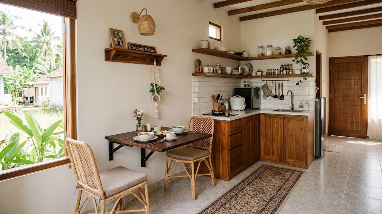 8 Ide Dapur Kecil dengan Meja Makan Lipat, Cocok Buat Rumah Minimalis