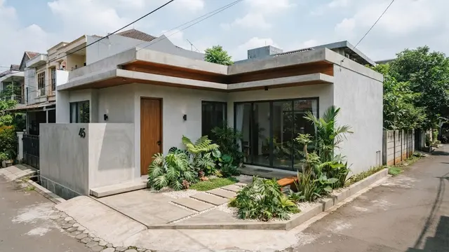 Rumah 2 Kamar Model L dengan Taman Saku