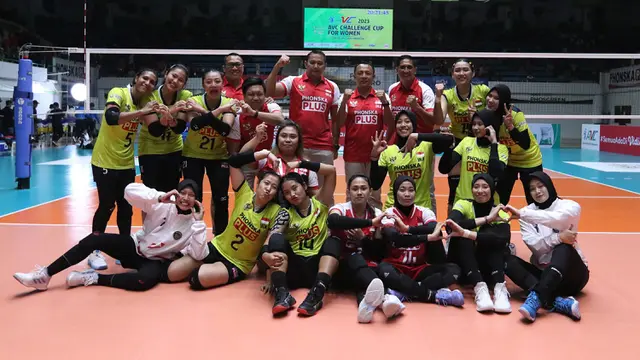 Foto: India Jadi Korban Terakhir, Timnas Bola Voli Putri Indonesia Hadapi Chinese Taipei di Semifinal AVC Challenge Cup 2023