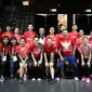 Tim bulu tangkis Indonesia mengenakan baju merah untuk merayakan HUT Ke-74 RI. (Badminton Indonesia)