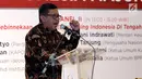 Sekjen Partai PDIP Hasto Kristiyanto memberi sambutan sekaligus membuka Simposium Nasional di Jakarta, Senin (14/8). Acara tersebut di gagas oleh Taruna Merah Putih sebagai bentuk dukungan Pancasila sebagai lambang Negara. (Liputan6.com/Johan Tallo)