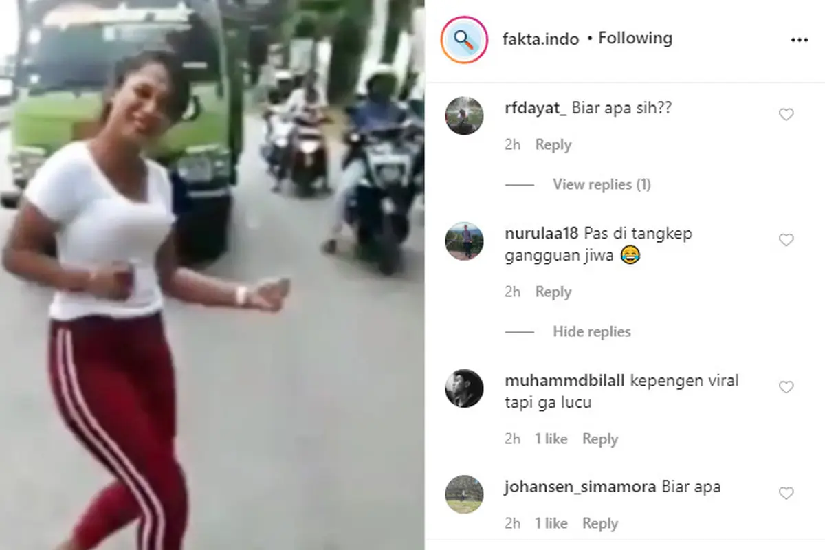 Dalam video yang dibagikan akun Instagram @fakta.indo, terlihat beberapa kendaraan harus berhenti karena aksi tersebut.
