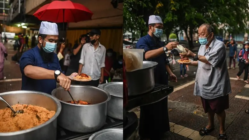 Ustaz dari Malaysia Ini Berikan 300 Makanan Buka Puasa pada Tunawisma, Tuai Pujian