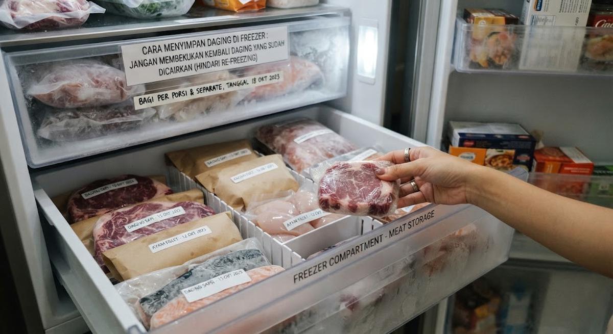 9 Cara Menyimpan Daging di Freezer agar Tidak Menempel, Mudah Diambil Sebagian
