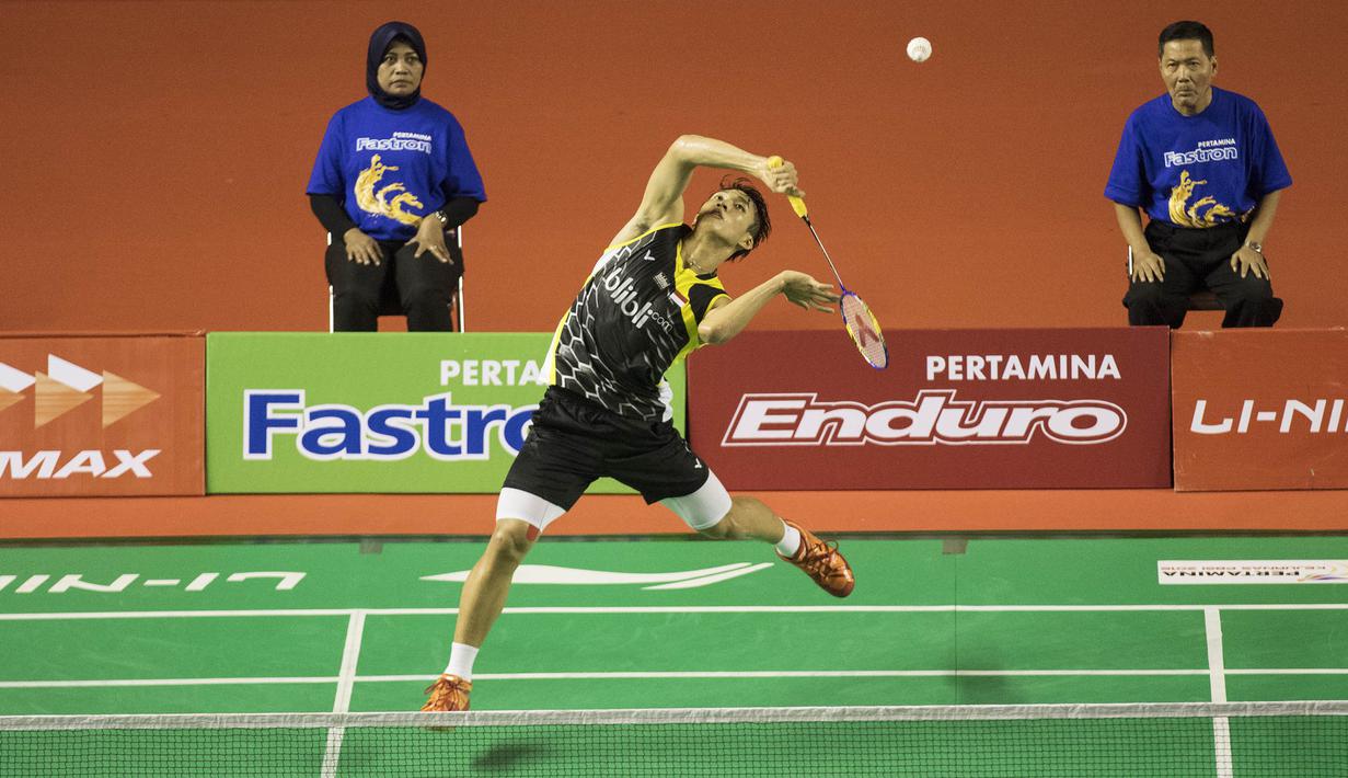 Bagi Jonatan Christie ini merupakan gelar juara nasional pertamanya. (Bola.com/Vitalis Yogi Trisna)