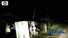 Beruntung tak ada luka serius yang dialami korban, meski bus yang mereka tumpangi terguling di Tanjakan Mengker.