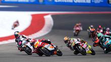 Veda Ega Pratama pada balapan Moto3 Amerika Serikat 2026 di Circuit of the Americas, Austin. (Honda Team Asia)