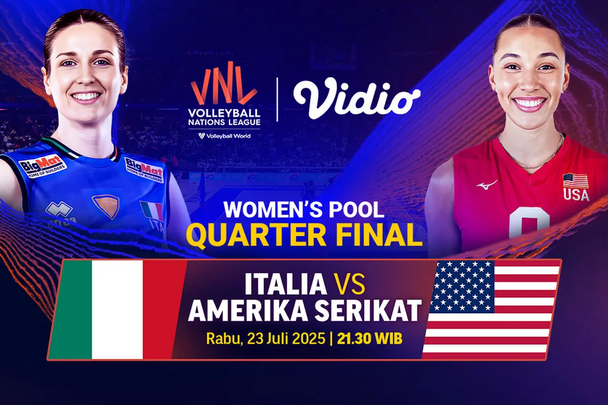 Link Live Stream VNL Women’s Quarter Final Antara Italia vs Amerika Serikat di Vidio
