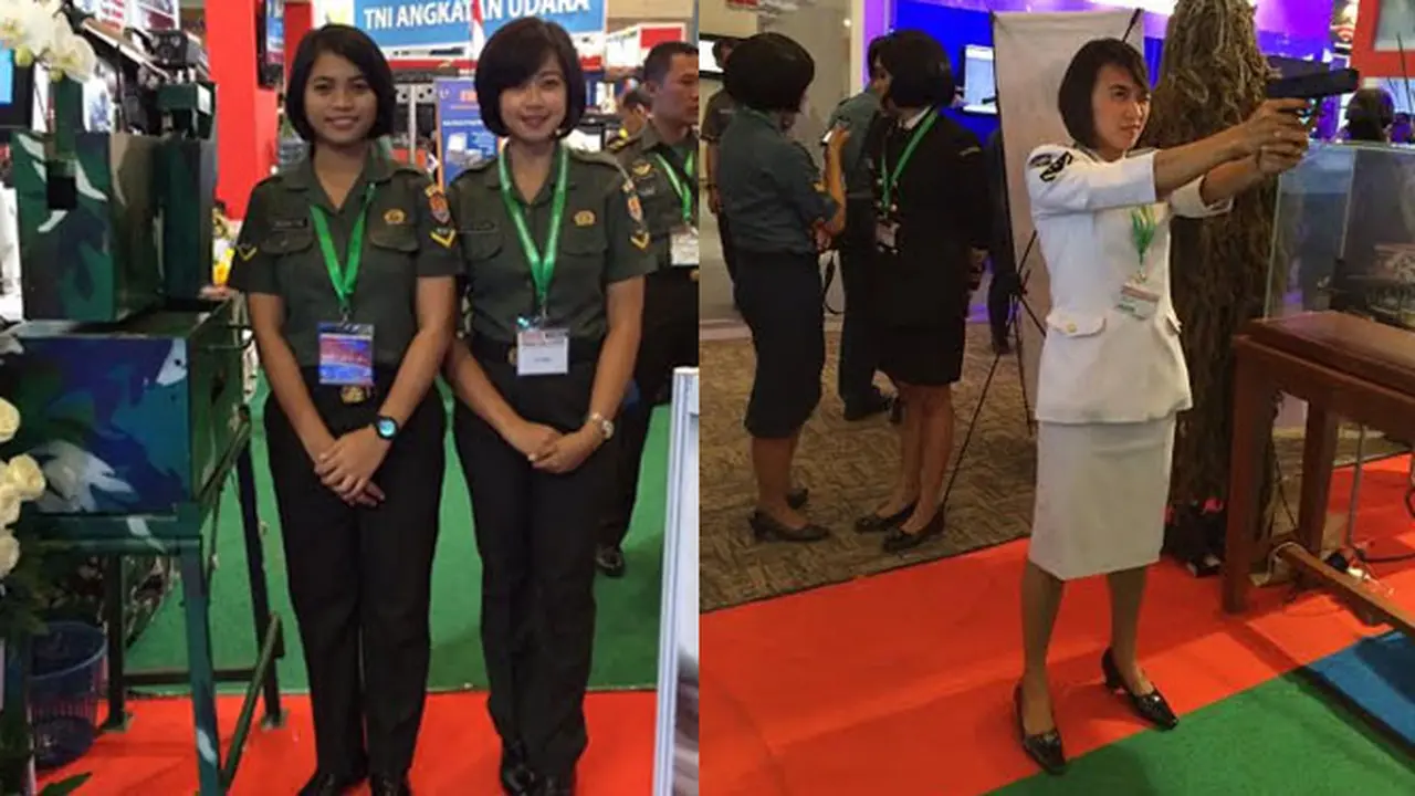 Intip Aksi Para Bidadari Cantik di Indo Defence 2014