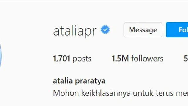 Atalia Praratya alias Atalia Ridwan Kamil mengubah foto profil Instagram pribadinya dengan foto berdua bersama Emmeril Khan Mumtadz (Instagram)