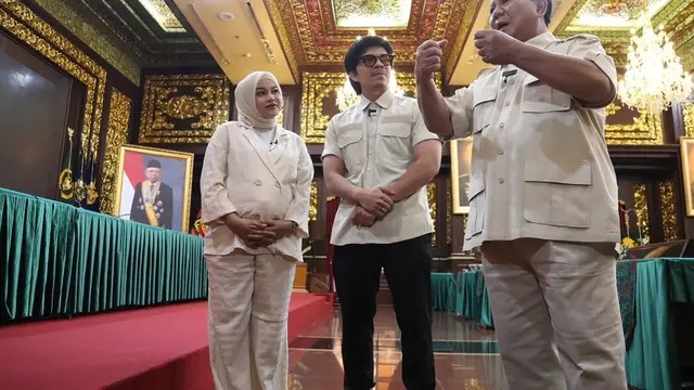 Prabowo, Aurel Hermansyah dan Atta Halilintar. (Foto: Dok. Instagram @prabowo)