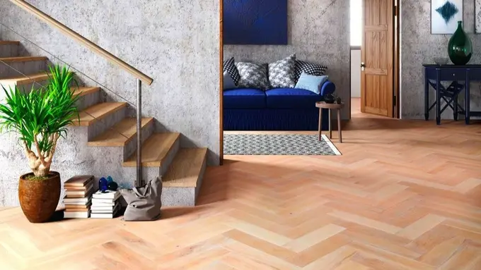 Rumah Modern Tropis Lantai Kayu