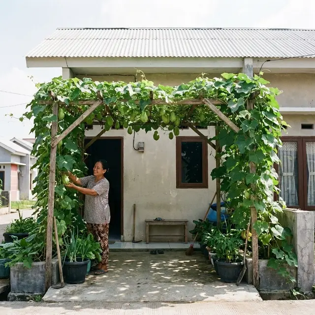 Sistem Pergola Labu Siam (Gemini AI)