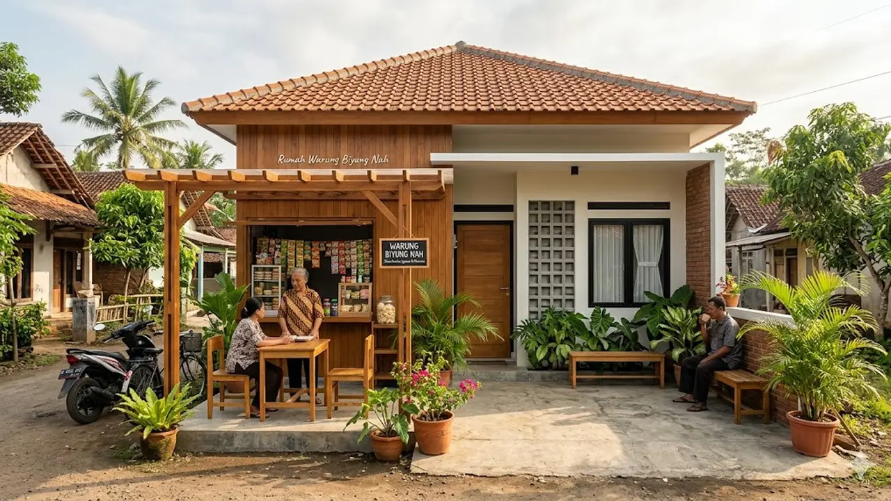10 Inspirasi Rumah 6x14 dengan Warung Depan, Desain Gabungan Hunian dan Usaha