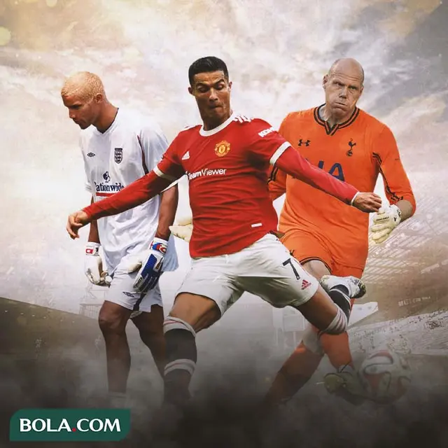 Ilustrasi - David James, Cristiano Ronaldo, Brad Friedel